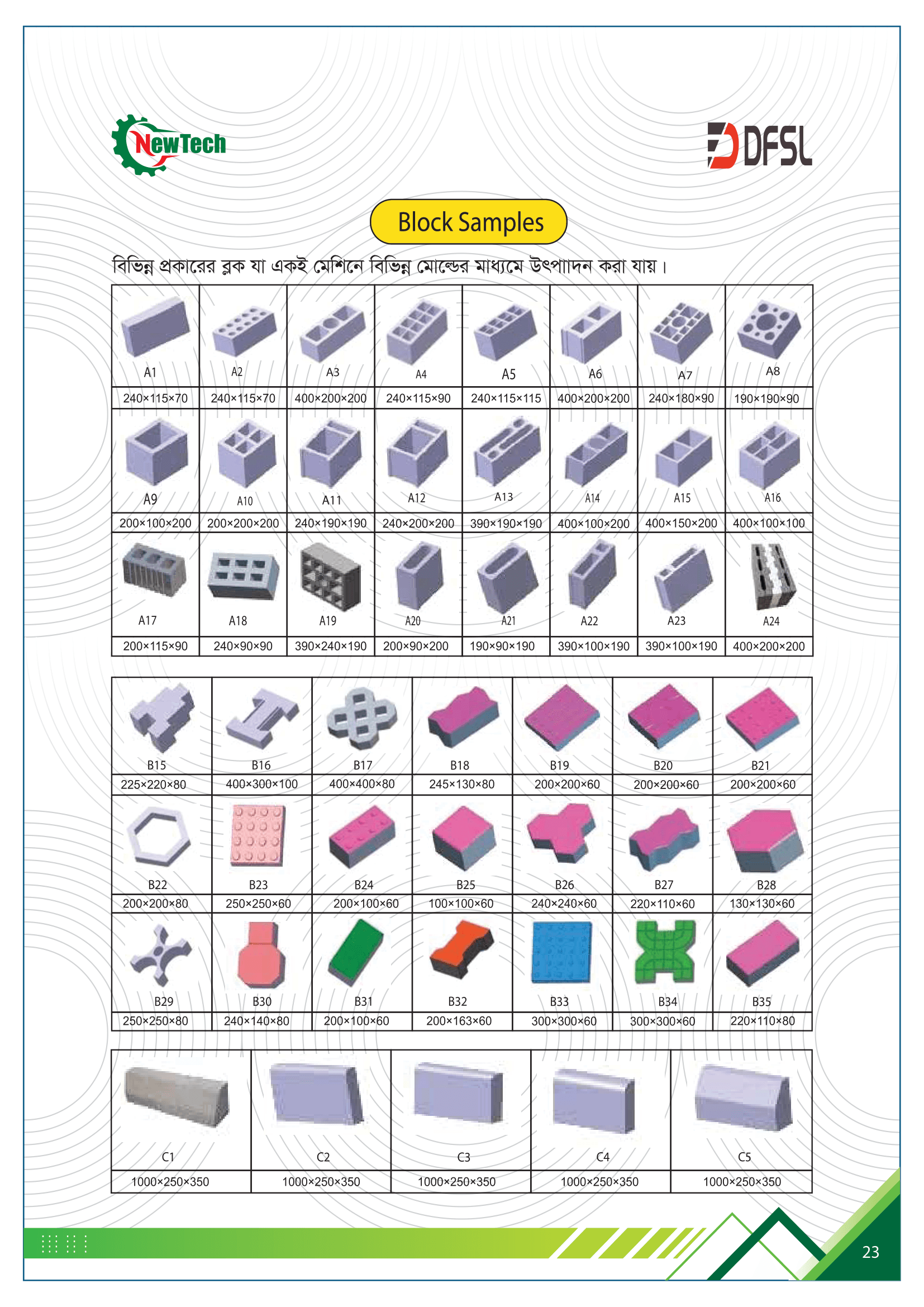 Block samples catalog